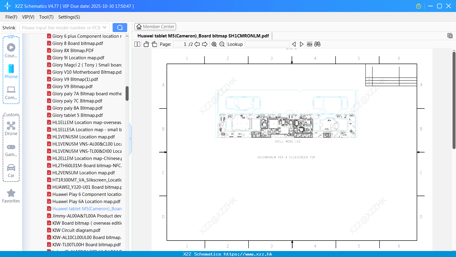 Huawei Tablet M5(Cameron)_Board Bitmap SH1CMRONLM